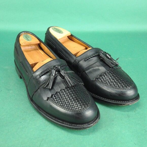 Allen Edmonds Cody Woven Black Leather Tassel Loafer Kiltie Men Size 11 C Narrow